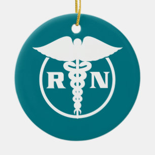 Registered Nurse Emblem Ceramic Tree Decoration