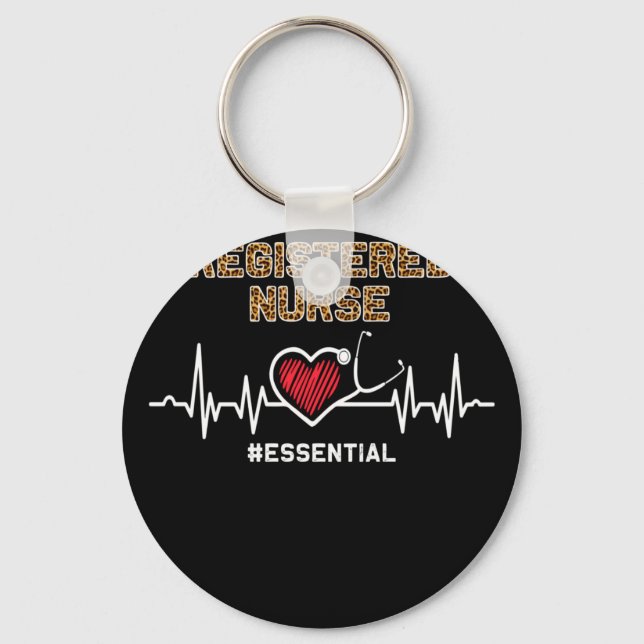 Registered Nurse #Essential Stethoscope Heartbeat Key Ring (Front)