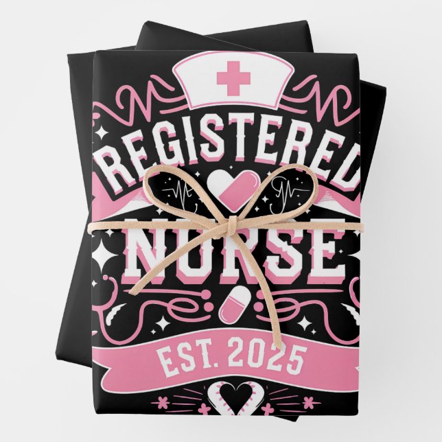 Registered Nurse Est 2025 Nursing Student Wrapping Paper Sheet (In situ)