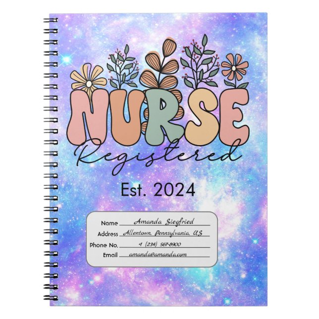 Registered Nurse Est. Spiral Photo Notebook (Front)