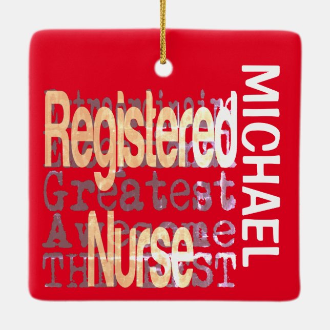 Registered Nurse Extraordinaire CUSTOM Ceramic Ornament (Back)