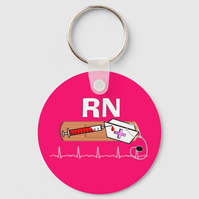 Registered Nurse Gifts "RN" Key Ring (Front)