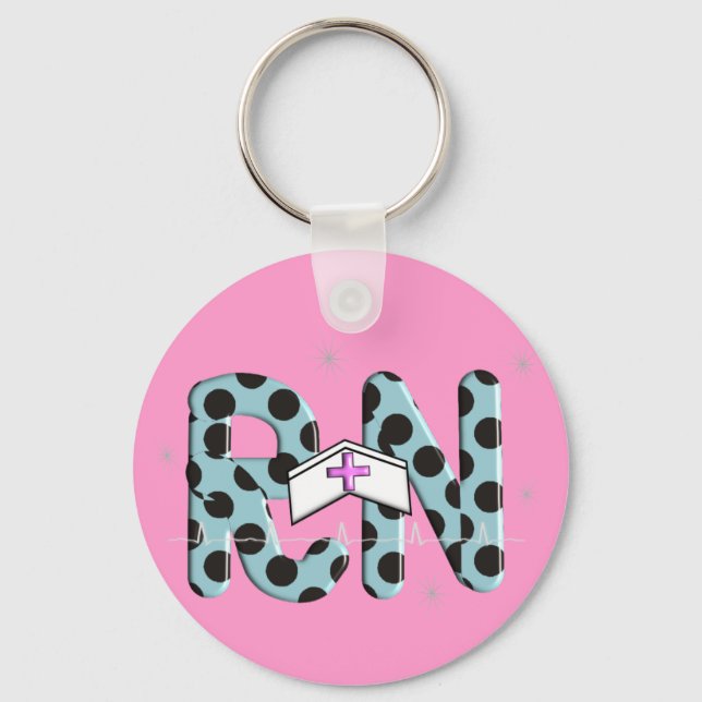 Registered Nurse Gifts "RN" Key Ring (Front)