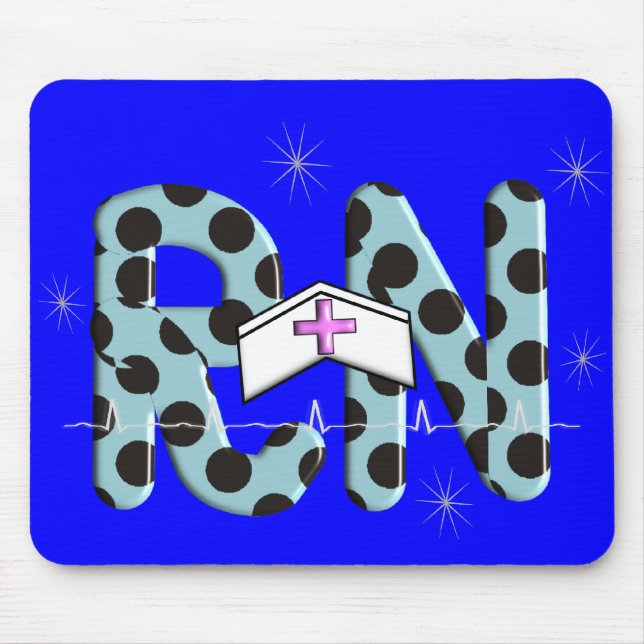 Registered Nurse Gifts "RN" Mouse Mat (Front)