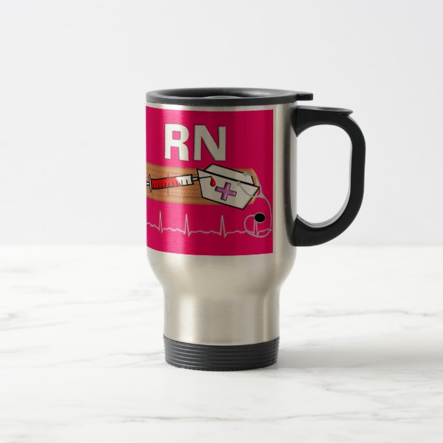 Registered Nurse Gifts "RN" Travel Mug (Right)