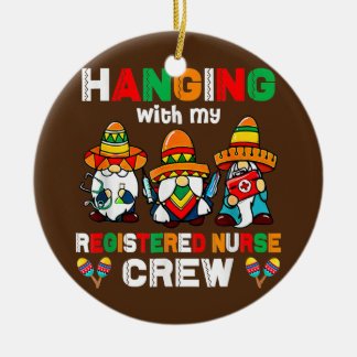 Registered Nurse Gnome Cinco De Mayo Mexican Ceramic Tree Decoration
