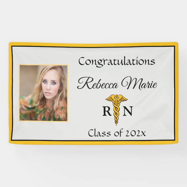 Registered Nurse Graduation Caduceus Banner (Horizontal)