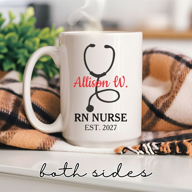 Registered Nurse Graduation Custom Mug for Women (nurse mug, nursing mug, registered nurse mug, RN mug, nurse coffee cup, nurse gift, nurse graduation)