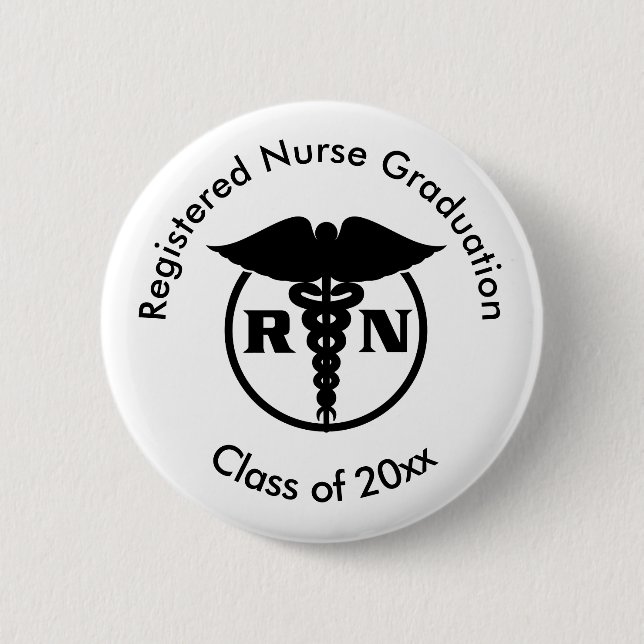 Registered Nurse Graduation Pin Back Buttons (Front)