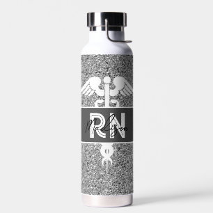 Registered Nurse Graduation Silver Personalised Water Bottle