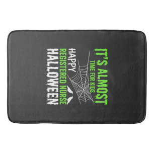 Registered Nurse Halloween Spiderweb and Raven Bath Mat