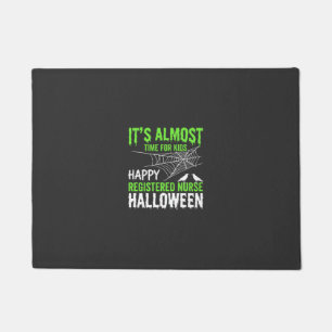 Registered Nurse Halloween Spiderweb and Raven Doormat