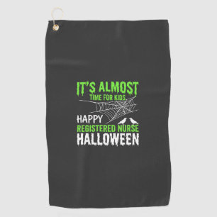 Registered Nurse Halloween Spiderweb and Raven Golf Towel