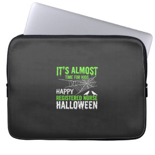 Registered Nurse Halloween Spiderweb and Raven Laptop Sleeve