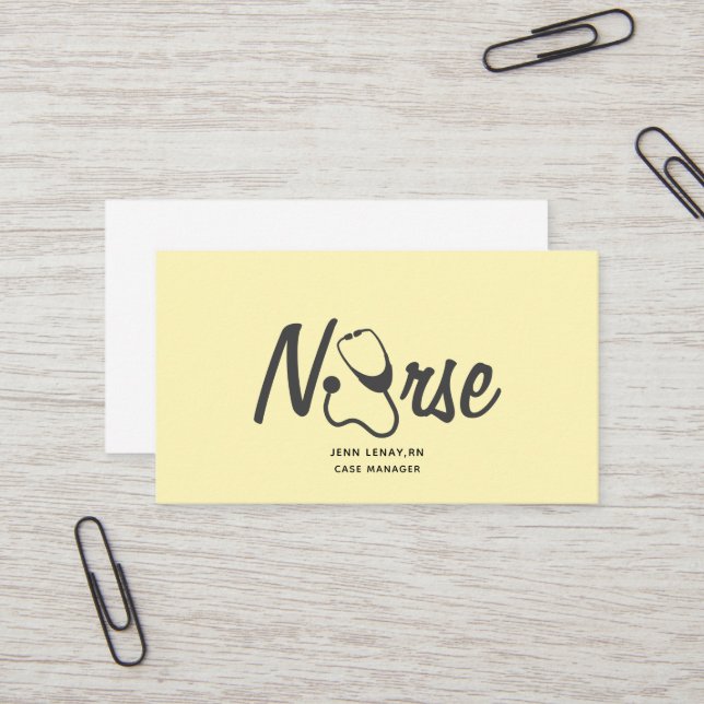 Registered Nurse Health Care Stethoscope Business Card (Front/Back In Situ)