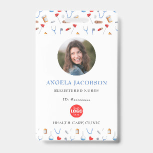Registered Nurse Healthcare Logo Photo ID Badge