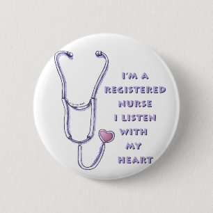 Registered Nurse Heart 6 Cm Round Badge
