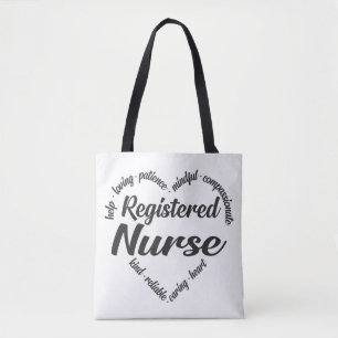 Registered Nurse Heart Word Cloud Tote Bag