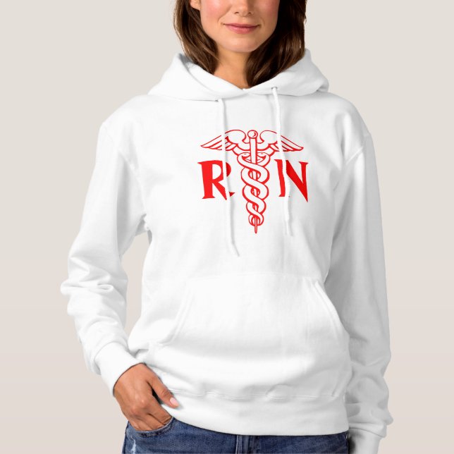 Registered nurse hoodies | RN with caduceus logo (Front)