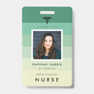 Registered nurse Hospital employee name tag photo ID Badge