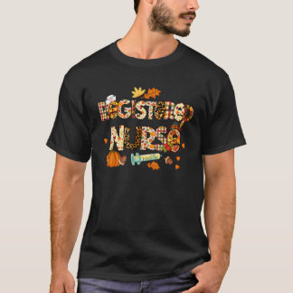 Registered Nurse Leopard Plaid Pilgrim Hat Fall Th T-Shirt