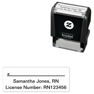 Registered Nurse License Number Name Signing Line Self-inking Stamp
