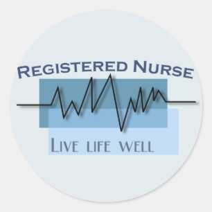 Registered Nurse Live Life Well Logo Classic Round Sticker