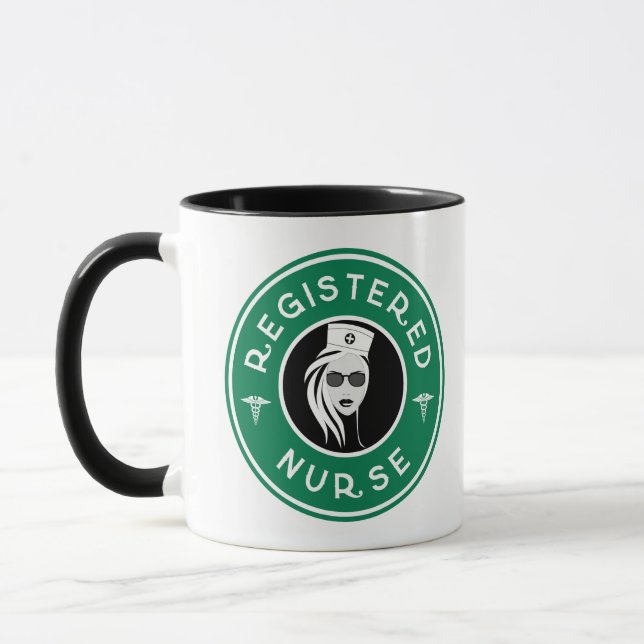 Registered Nurse Logo Badge Design Mug (Left)
