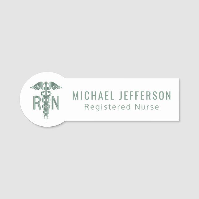 Registered Nurse - Logo - Green Name Tag (Front)