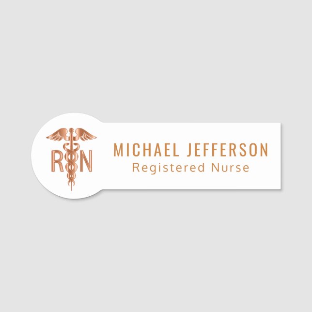 Registered Nurse - Logo - Orange Name Tag (Front)