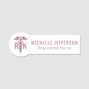 Registered Nurse - Logo - Pink Name Tag