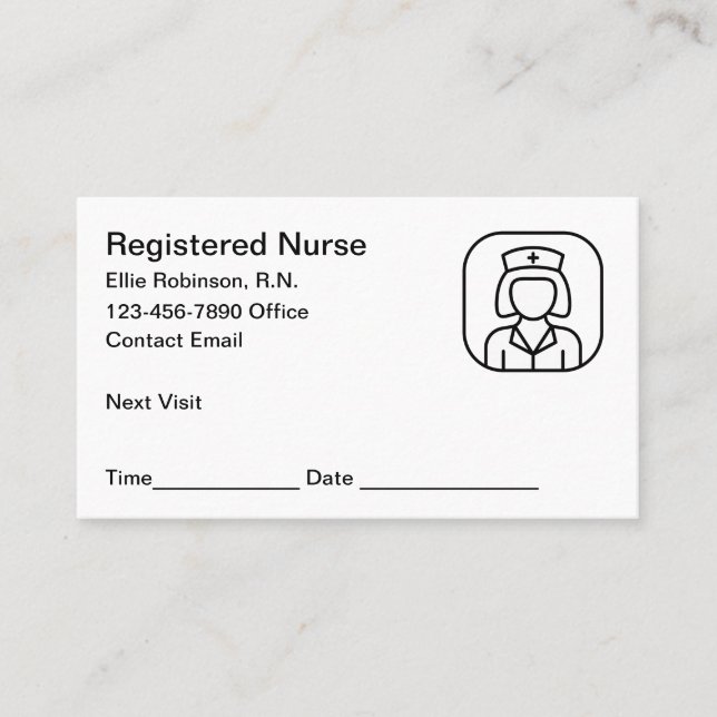 Registered Nurse Medical Appointment Card Reminder (Front)