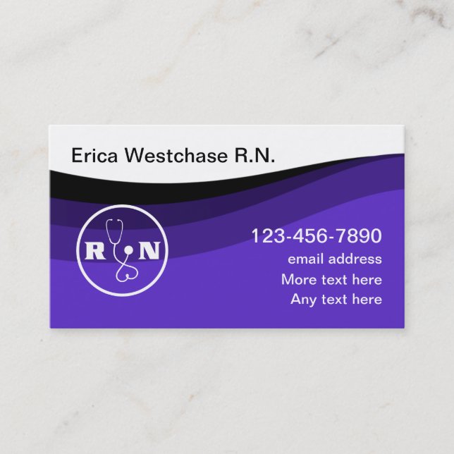 Registered Nurse Medical Business Card Template (Front)