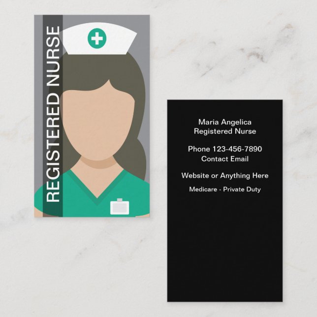 Registered Nurse Medical Business Cards (Front/Back)