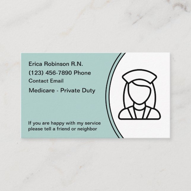 Registered Nurse Medical Business Cards (Front)