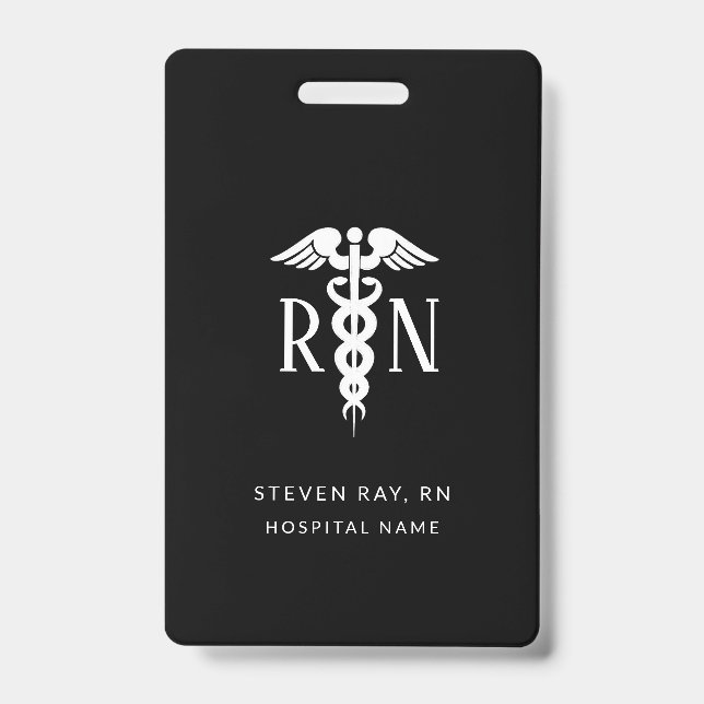Registered Nurse Medical Caduceus Custom ID Badge (Front)
