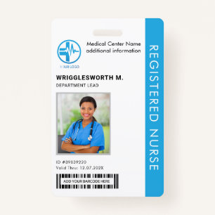 Registered Nurse Medical Center Employee Photo ID ID Badge