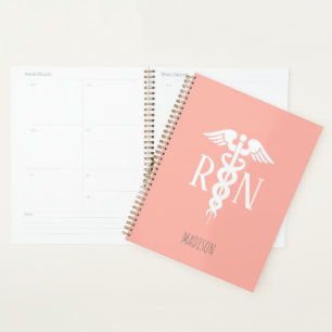 Registered Nurse Medical Coral Pink Personalised Planner