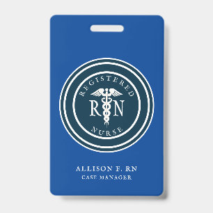 Registered Nurse Medical Royal Blue Personalised ID Badge