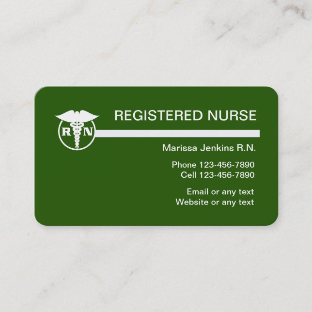 Registered Nurse Modern Business Cards (Front)