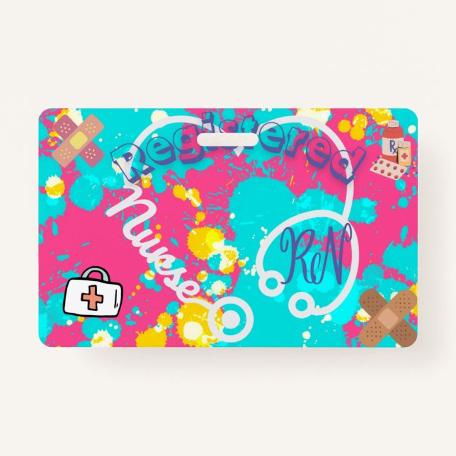 Registered Nurse Name Badge ID Badge (Front)
