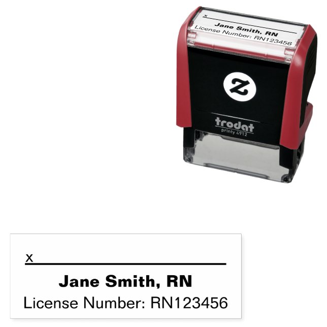 Registered Nurse Name License Number & Line Self-inking Stamp (In Situ)