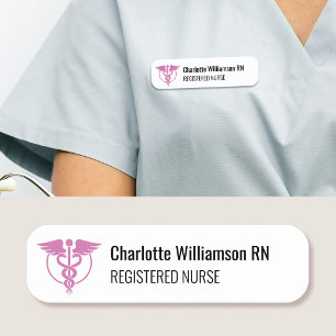 Registered Nurse Name Tag ID Badge Logo Berry