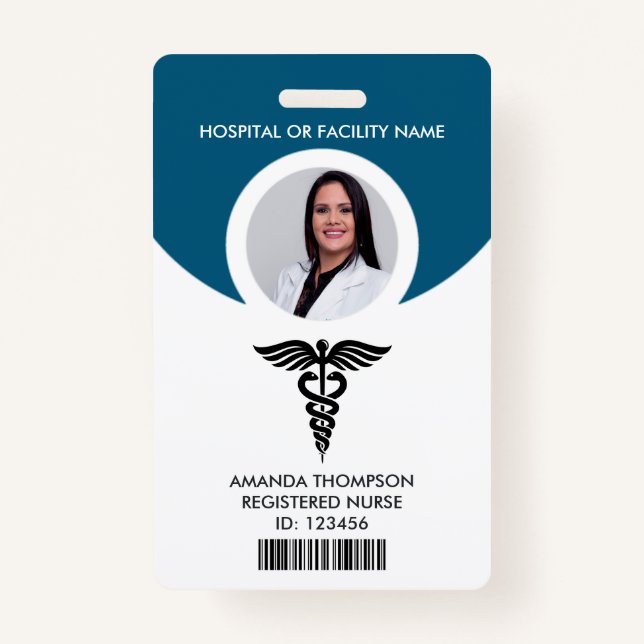 Registered Nurse Photo Identification ID Badge (Front)