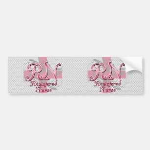 Registered Nurse, Pink Cross Swirls Bumper Sticker