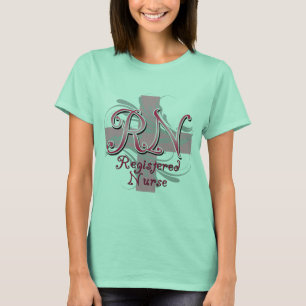 Registered Nurse, Pink Cross Swirls T-Shirt