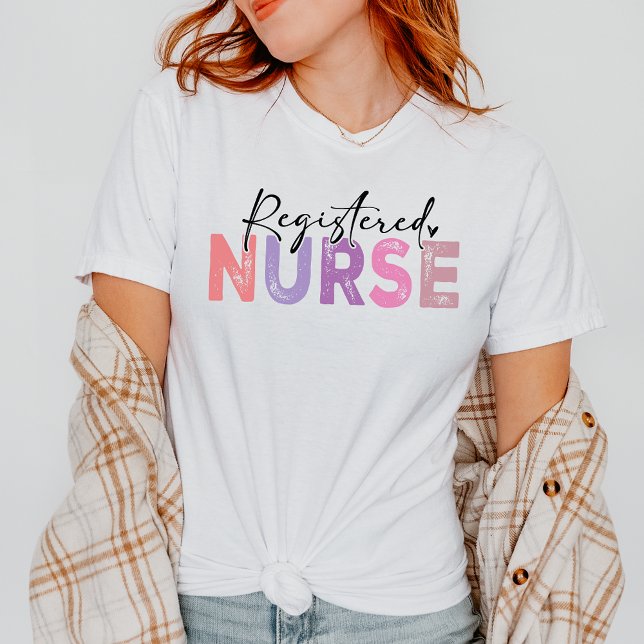 Registered Nurse Pink Purple Gift for a Nurse T-Shirt (Creator Uploaded)