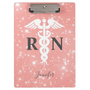 Registered Nurse Pink Script Personalised  Clipboard