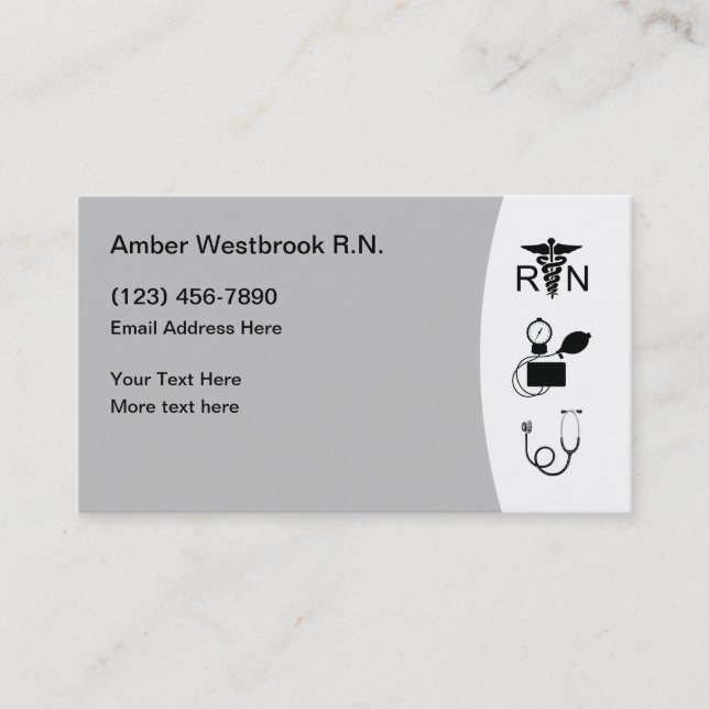 Registered Nurse Professional Medical Business Card (Front)