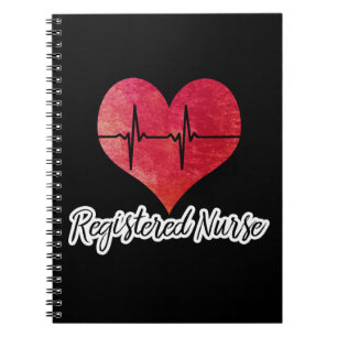 Registered Nurse -- Red Watercolor Heart Notebook